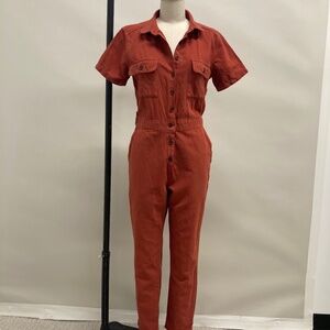 S.E.A Jumpsuit by Outerknown Size M Rust Red
